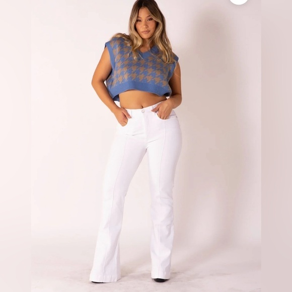 REVICE VENUS FLARES in OPTICAL WHITE denim jeans size 26 - Picture 5 of 13